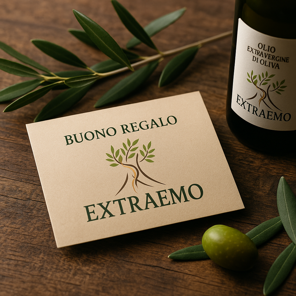 Gift card Extraemo per acquistare olio extravergine d’oliva, ideale come regalo enogastronomico