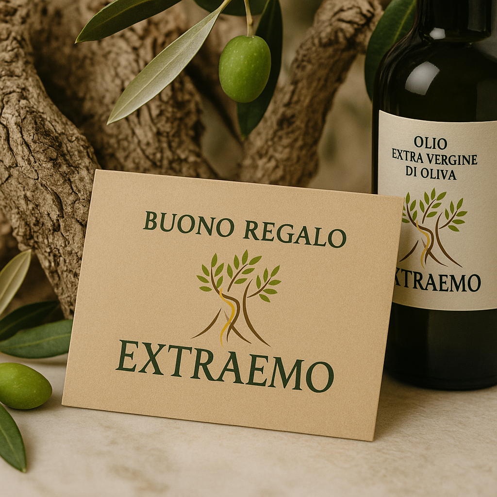 Buono Regalo Extraemo valido per tutti i prodotti a base di olio extravergine d’oliva